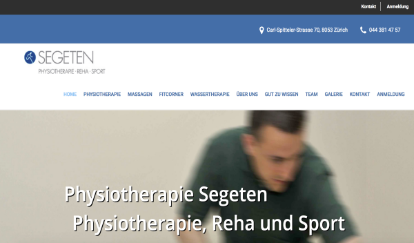 Webdesign Physiotherapie-Zentrum in Zürich
